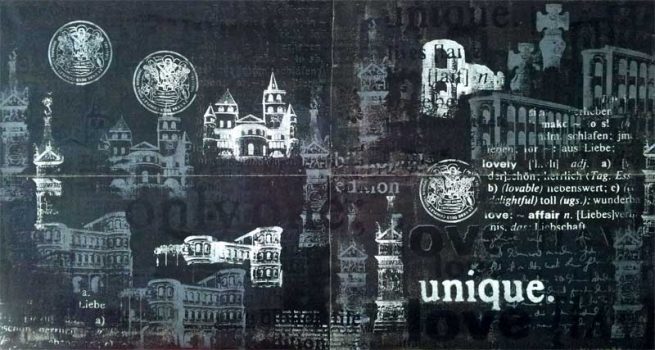 Siebdruck Trier Schwarz genäht