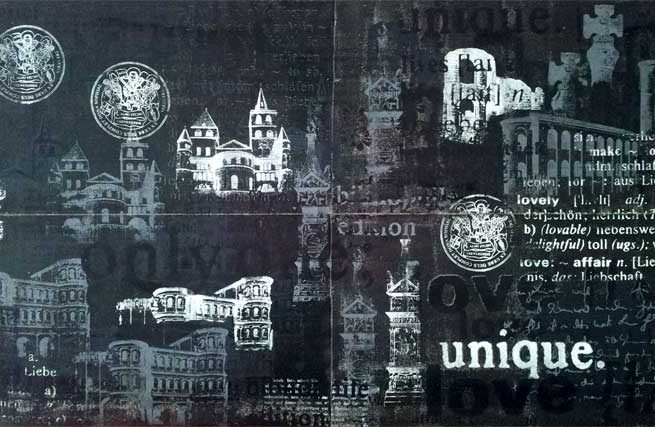 Siebdruck Trier Schwarz genäht