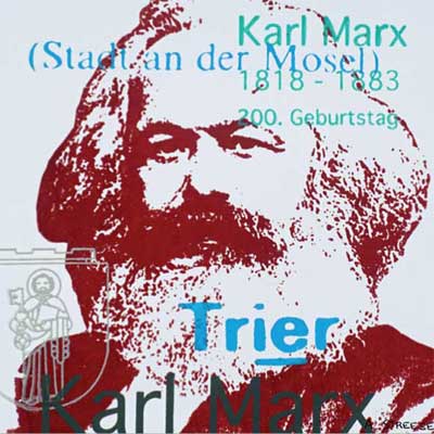 Karl Marx Blutrot 5 x 5 Magnet