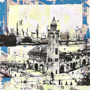 Hamburg,Hansestadt,Landungsbrücken,blau